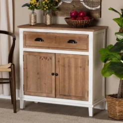 Glynn Wood 2 Door Storage Cabinet White/Brown - Baxton Studio 14 Glynn Wood 2 Door Storage Cabinet White/Brown - Baxton Studio -Baxton Studio GUEST c51ef716 1d6f 489b bf7f 4e7cc4458499