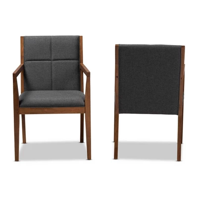 Set Of 2 Theresa Fabric Upholstered Wood Living Room Accent Chair - Baxton Studio 1 Set Of 2 Theresa Fabric Upholstered Wood Living Room Accent Chair - Baxton Studio