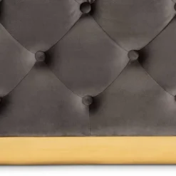 Verene Velvet Upholstered Square Cocktail Ottoman Gray/Gold - Baxton Studio 7 Verene Velvet Upholstered Square Cocktail Ottoman Gray/Gold - Baxton Studio -Baxton Studio GUEST c5b407e5 9806 4dd5 b354 4103170e2315