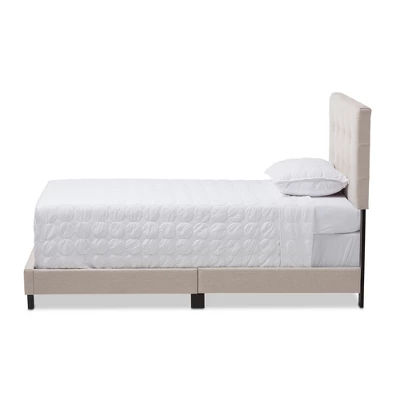 Twin Brookfield Modern And Contemporary Fabric Upholstered Bed Beige - Baxton Studio 1 Twin Brookfield Modern And Contemporary Fabric Upholstered Bed Beige - Baxton Studio