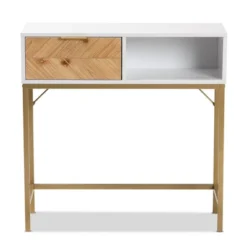 Giona Two-Tone Wood And Metal 1 Drawer Console Table White/Gold - Baxton Studio 11 Giona Two-Tone Wood And Metal 1 Drawer Console Table White/Gold - Baxton Studio -Baxton Studio GUEST c70c7337 47d1 40f8 8e90 557a2c9fb3a9