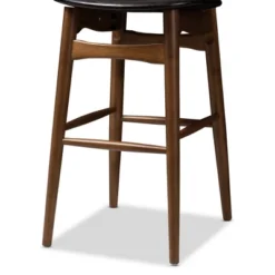 Set Of 2 Flora Mid-Century Modern Walnut Finished Wood Upholstered Barstools Black - Baxton Studio 10 Set Of 2 Flora Mid-Century Modern Walnut Finished Wood Upholstered Barstools Black - Baxton Studio -Baxton Studio GUEST c73f8f04 ba94 4ac6 aa30 69cc5525075b