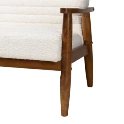Stratton Boucle Fabric And Wood Sofa White/Walnut Brown - Baxton Studio -Baxton Studio GUEST c780e1d3 f2b9 4f77 8f9f a2c15030aab9