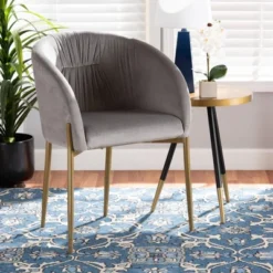 Ballard Velvet Fabric Upholstered Metal Dining Chair - Baxton Studio 18 Ballard Velvet Fabric Upholstered Metal Dining Chair - Baxton Studio -Baxton Studio GUEST c824a133 acdd 4630 bf00 dbebed5a8da6