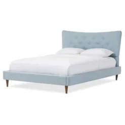 Hannah Mid - Century Modern Fabric Platform Bed - Queen - Baxton Studio -Baxton Studio GUEST c83f3786 7e1f 4824 a8ce 1c3a3472dcb0