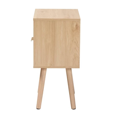 Emmett Wood 1 Drawer End Table Light Brown/Gold - Baxton Studio 4 Emmett Wood 1 Drawer End Table Light Brown/Gold - Baxton Studio - Image 4