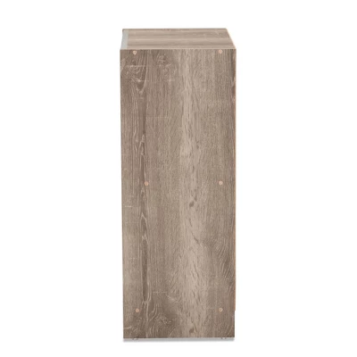 Langston Weathered Wood 2 Door Shoe Cabinet Oak - Baxton Studio 3 Langston Weathered Wood 2 Door Shoe Cabinet Oak - Baxton Studio - Image 3