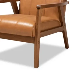 Nikko Mid-Century Faux Leather Upholstered Wood Lounge Chair Walnut/Brown - Baxton Studio 11 Nikko Mid-Century Faux Leather Upholstered Wood Lounge Chair Walnut/Brown - Baxton Studio -Baxton Studio GUEST c877b7d5 125b 4970 87e3 eb46dd1c1f3c