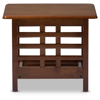 Larissa Modern Classic Mission Style Living Room Occasional End Table - Cherry Brown - Baxton Studio 2 Larissa Modern Classic Mission Style Living Room Occasional End Table - Cherry Brown - Baxton Studio - Image 2