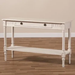Ariella Whitewashed 1 Drawer Console Table White - Baxton Studio 17 Ariella Whitewashed 1 Drawer Console Table White - Baxton Studio -Baxton Studio GUEST c89f951c 3f05 4f80 ad25 a33bef093bb5