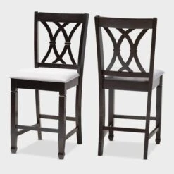 2pc Reneau Finished Wood Counter Height Pub Chairs - Baxton Studio 14 2pc Reneau Finished Wood Counter Height Pub Chairs - Baxton Studio -Baxton Studio GUEST c8badf80 1662 437d a21a acc9e4728ea3