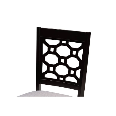 4pc Peter Fabric Upholstered And Wood Dining Chairs - Baxton Studio 2 4pc Peter Fabric Upholstered And Wood Dining Chairs - Baxton Studio - Image 2