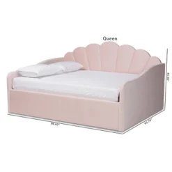 Queen Timila Velvet Fabric Upholstered Daybed Light Pink - Baxton Studio 15 Queen Timila Velvet Fabric Upholstered Daybed Light Pink - Baxton Studio -Baxton Studio GUEST ca3327b5 5d5b 4cea 96a7 68fbe42f680a