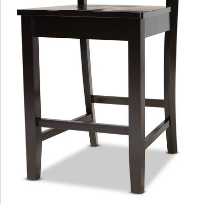 2pc Nicolette Wood Counter Height Barstools - Baxton Studio 4 2pc Nicolette Wood Counter Height Barstools - Baxton Studio - Image 4