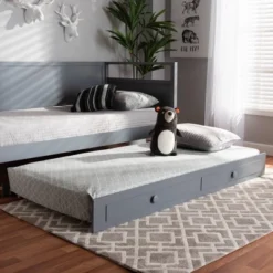 Cintia Wood Bed With Trundle Gray - Baxton Studio 12 Cintia Wood Bed With Trundle Gray - Baxton Studio -Baxton Studio GUEST ca915036 5d2a 488a 8574 7e5d919d38bc