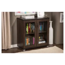 Zentra Modern And Contemporary Sideboard Storage Cabinet With Glass Doors - Dark Brown - Baxton Studio 5 Zentra Modern And Contemporary Sideboard Storage Cabinet With Glass Doors - Dark Brown - Baxton Studio -Baxton Studio GUEST ca9b6c75 bf26 48da ada7 65be05b4ea01