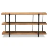 Tarah Wood Console Table Brown/Black - Baxton Studio