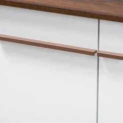 Mette Walnut Finished Wood Shoe Cabinet White - Baxton Studio 12 Mette Walnut Finished Wood Shoe Cabinet White - Baxton Studio -Baxton Studio GUEST cb696453 a021 441a 83d1 bdbfe55fff57