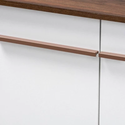 Mette Walnut Finished Wood Shoe Cabinet White - Baxton Studio 5 Mette Walnut Finished Wood Shoe Cabinet White - Baxton Studio - Image 5