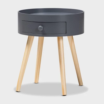 Jessen 1 - Drawer Wood Nightstand - Baxton Studio 8 Jessen 1 - Drawer Wood Nightstand - Baxton Studio - Image 8