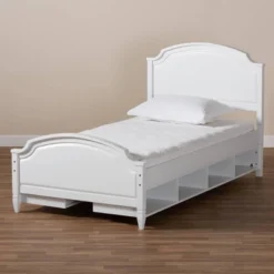Elise Wood Storage Platform Bed White - Baxton Studio 12 Elise Wood Storage Platform Bed White - Baxton Studio -Baxton Studio GUEST cb78267d f59a 454b aaba bf55e177495c