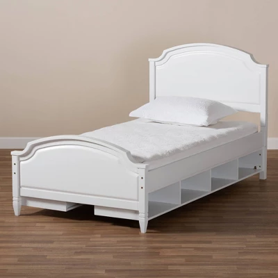 Elise Wood Storage Platform Bed White - Baxton Studio 5 Elise Wood Storage Platform Bed White - Baxton Studio - Image 5