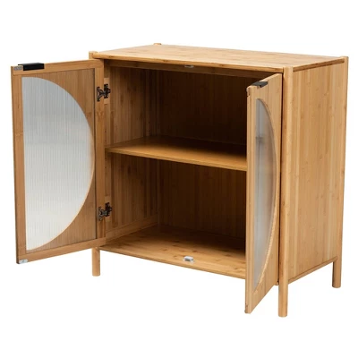 Naresh Bamboo Wood 2 Door Storage Cabinet Natural Brown - Baxton Studio 2 Naresh Bamboo Wood 2 Door Storage Cabinet Natural Brown - Baxton Studio - Image 2