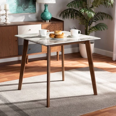 Kaylee Wood Dining Table White/Brown - Baxton Studio 4 Kaylee Wood Dining Table White/Brown - Baxton Studio - Image 4