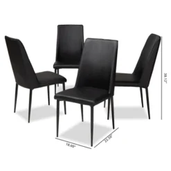 Set Of 4 Chandelle Modern And Contemporary Faux Leather Upholstered Dining Chairs - Baxton Studio 9 Set Of 4 Chandelle Modern And Contemporary Faux Leather Upholstered Dining Chairs - Baxton Studio -Baxton Studio GUEST cc32f422 8b7f 4f25 86dc 5ae4a6ef84a7