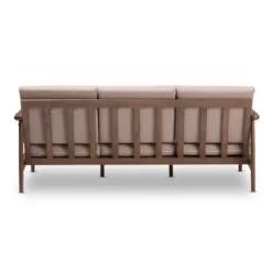 Venza Mid-Modern Walnut Wood Fabric Upholstered 3 Seater Sofa Light Brown - Baxton Studio 10 Venza Mid-Modern Walnut Wood Fabric Upholstered 3 Seater Sofa Light Brown - Baxton Studio -Baxton Studio GUEST cd283f87 f375 4425 920e 531e27756a5b