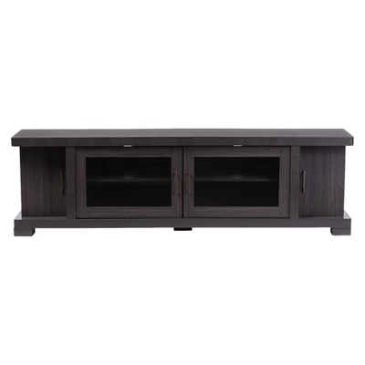 Viveka Wood Cabinet With 2 Glass Doors And 2 Doors TV Stand For TVs Up To 75" Dark Brown - Baxton Studio 1 Viveka Wood Cabinet With 2 Glass Doors And 2 Doors TV Stand For TVs Up To 75" Dark Brown - Baxton Studio