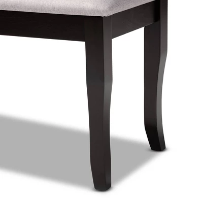 Cornelie Fabric Upholstered Wood Dining Bench - Baxton Studio 3 Cornelie Fabric Upholstered Wood Dining Bench - Baxton Studio - Image 3