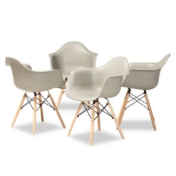 4pc Galen Plastic And Wood Dining Chair Set - Baxton Studio 17 4pc Galen Plastic And Wood Dining Chair Set - Baxton Studio -Baxton Studio GUEST cf202610 749b 4a0a 9563 0113b61bf5d0