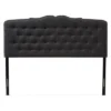 King Lucy Modern And Contemporary Fabric Headboard Dark Gray - Baxton Studio: Upholstered, Button-Tufted, Nailhead Trim
