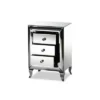 3 Drawer Pauline Contemporary Glam And Luxe Mirrored Nightstand White - Baxton Studio