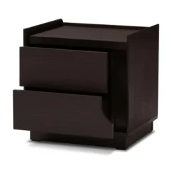 Larsine Finished 2 Drawer Nightstand Brown - Baxton Studio 11 Larsine Finished 2 Drawer Nightstand Brown - Baxton Studio -Baxton Studio GUEST d0b3d7a3 d0b5 42e5 99d9 f9623b83cb7e