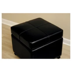 Full Leather Storage Cube Ottoman Black - Baxton Studio -Baxton Studio GUEST d0ce2f59 e509 43b7 9d8e 493a3d912cf4