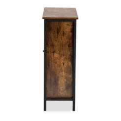Wayland Rustic Wood And Metal 1 Door Shoe Storage Cabinet Brown/Black - Baxton Studio 12 Wayland Rustic Wood And Metal 1 Door Shoe Storage Cabinet Brown/Black - Baxton Studio -Baxton Studio GUEST d17a2303 7d93 49cb 86e7 dc8bf2797c16