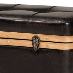 Gendry Faux Leather Upholstered And Wood Large Storage Ottoman Dark Brown/Oak Brown - Baxton Studio 14 Gendry Faux Leather Upholstered And Wood Large Storage Ottoman Dark Brown/Oak Brown - Baxton Studio -Baxton Studio GUEST d1a7ea9f 463c 4d0a 9178 be8d934d7867