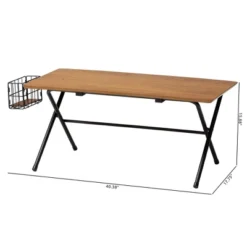 Mariela Low Profile Coffee Table With Basket Natural Brown/Black - Baxton Studio: Modern Rectangular Design, MDF Metal Frame -Baxton Studio GUEST d1a97cf2 a9ac 4b23 882f 9822e276f913