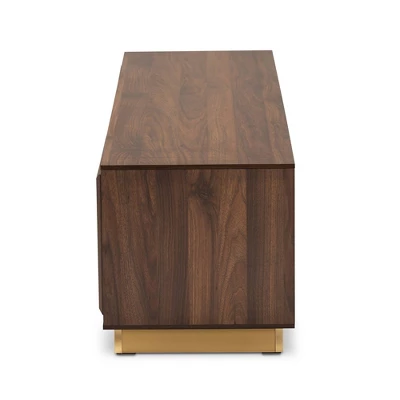 Cormac Wood And Metal 2 Door TV Stand For TVs Up To 60" - Baxton Studio 3 Cormac Wood And Metal 2 Door TV Stand For TVs Up To 60" - Baxton Studio - Image 3