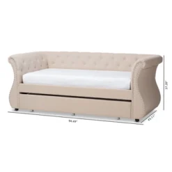 Twin Cherine Classic And Contemporary Fabric Upholstered Daybed With Trundle Beige - Baxton Studio 19 Twin Cherine Classic And Contemporary Fabric Upholstered Daybed With Trundle Beige - Baxton Studio -Baxton Studio GUEST d23d609b 8cd2 41bf b86b fb7c3c9a37f3