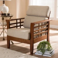 Baxton Studio Larissa Modern Classic Mission Style Cherry Finished Wood And Fabric High Back Cushioned Living Room Dark Beige Cherry 13 Baxton Studio Larissa Modern Classic Mission Style Cherry Finished Wood And Fabric High Back Cushioned Living Room Dark Beige Cherry -Baxton Studio GUEST d29d8402 d33a 4a86 806a 644c9002686b