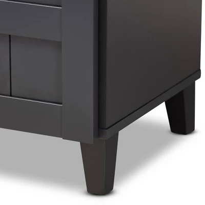 Shelf Wood Shoe Storage Cabinet With Drawer Glidden Finished Black - Baxton Studio 5 Shelf Wood Shoe Storage Cabinet With Drawer Glidden Finished Black - Baxton Studio - Image 5