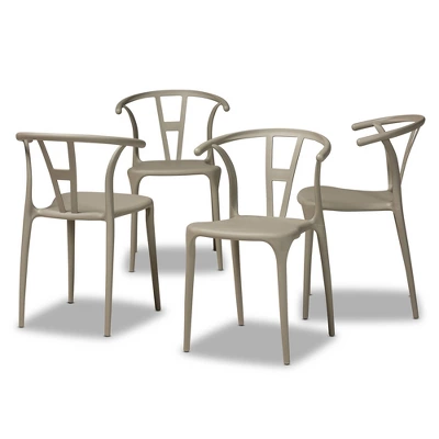 4pc Warner Plastic Dining Chair Set - Baxton Studio 8 4pc Warner Plastic Dining Chair Set - Baxton Studio - Image 8