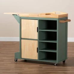 Dorthy Two-Tone Wood Kitchen Cart Green/Natural - Baxton Studio 27 Dorthy Two-Tone Wood Kitchen Cart Green/Natural - Baxton Studio -Baxton Studio GUEST d36057d4 dda0 4f07 9533 1cf42532559e