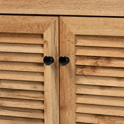 Coolidge Wood 1 Drawer Storage Cabinet Oak Brown - Baxton Studio 4 Coolidge Wood 1 Drawer Storage Cabinet Oak Brown - Baxton Studio - Image 4