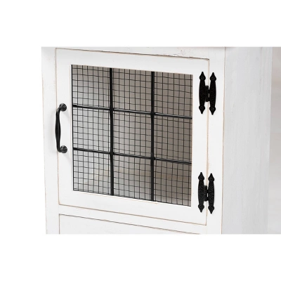 Faron Finished Wood 2 Drawer Storage Cabinet White/Oak Brown - Baxton Studio 4 Faron Finished Wood 2 Drawer Storage Cabinet White/Oak Brown - Baxton Studio - Image 4