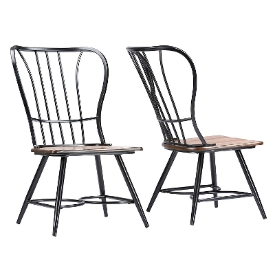 Longford Industrial Dining Chair (Set Of 2) - Baxton Studio 3 Longford Industrial Dining Chair (Set Of 2) - Baxton Studio - Image 3