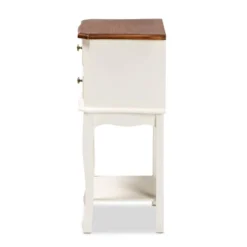 2 Drawer Darla Wood Nightstand White/Cherry Brown - Baxton Studio -Baxton Studio GUEST d419cc18 8721 4b76 a120 dbab86b79db3